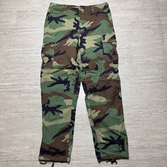 Military Trousers Men M Long Woodland Camouflage Pattern Hot Weather Combat - Picture 1 of 8